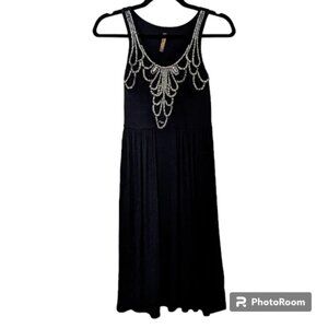 Poema S Silver Beaded Dress